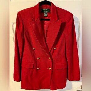 Vintage 90’s Ralph Lauren Double Breasted Wool Elegant Classic Blazer 10P USA